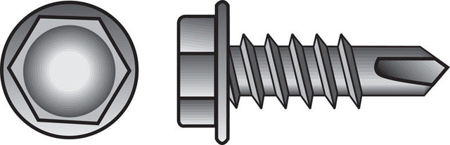 Hillman No. 8 X 1-1/2 in. L Phillips Hex Washer Head Sheet Metal Screws 100 pk