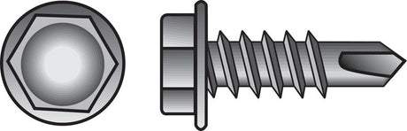 Hillman No. 10 X 2 in. L Hex Hex Washer Head Sheet Metal Screws 100 pk