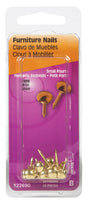 Hillman 7/16 in. Furniture Brass-Plated Brass Nail Round Head