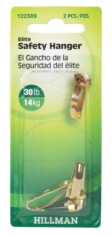 Hillman AnchorWire Brass-Plated Gold Safety Picture Hanger 30 lb 2 pk