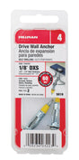 Hillman 1/8 in. D X 1/8 X-Short in. L Metal Round Head Drive Wall Anchors 2 pk
