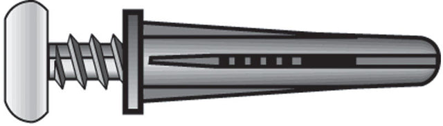 Hillman .138 in. D X 3/4 in. L Plastic Pan Head Conical Anchor 75 pk