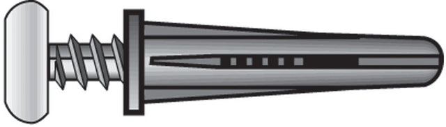 Hillman .19 in. D X 1 in. L Plastic Pan Head Conical Anchor 25 pk