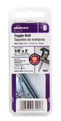 Hillman 1/8 in. D X 2 in. L Round Steel Toggle Bolt 2 pk
