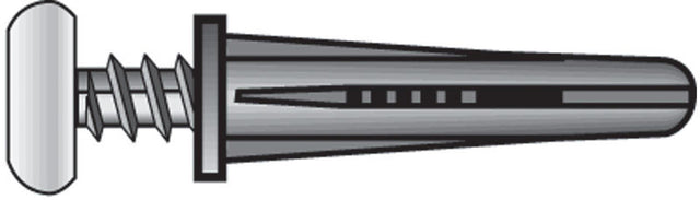 Hillman .25 in. D X 1-3/8 in. L Plastic Pan Head Conical Anchor 2 pk