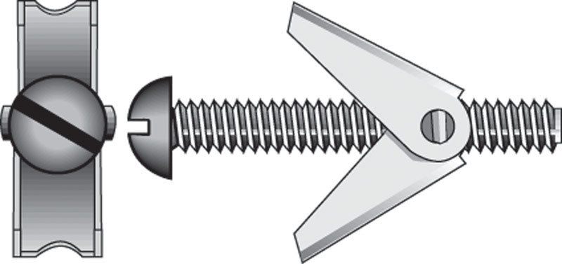 Hillman 1/8 in. D X 3 in. L Round Steel Toggle Bolt 15 pk