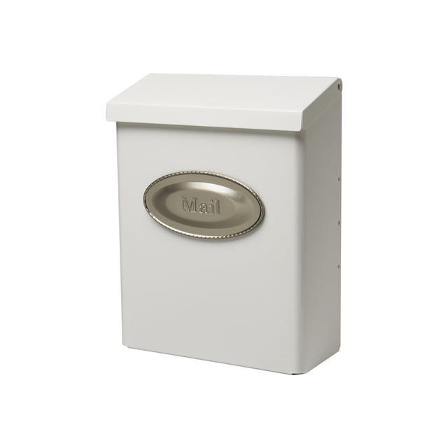 Gibraltar Mailboxes Designer Contemporary Galvanized Steel Wall Mount White Mailbox