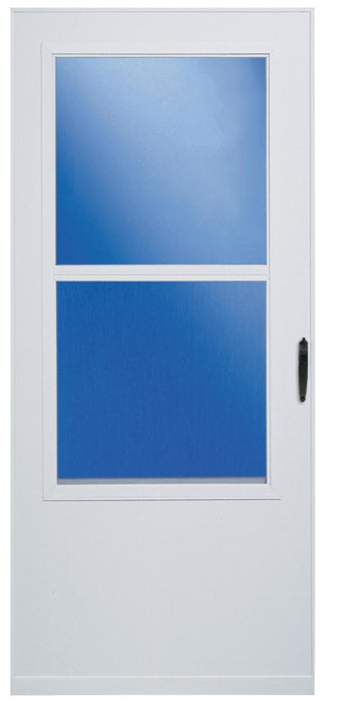 Larson 81 in. H X 32 in. W Vinyl/Wood White Mid-View Reversible Self-Storing Storm Door