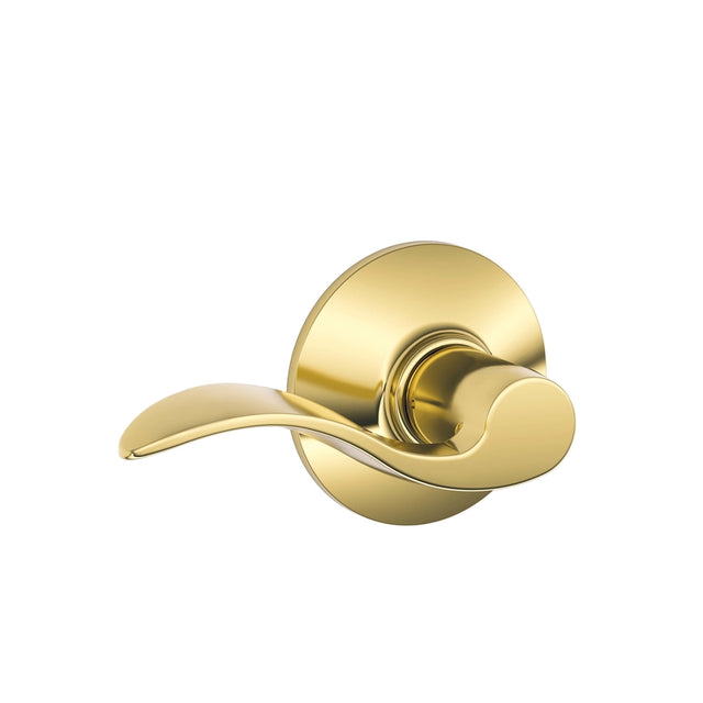 Schlage Accent Bright Brass Passage Lockset 1-3/4 in.