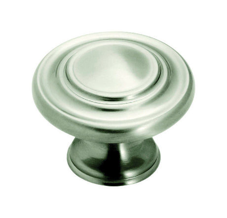 Amerock Inspirations Round Cabinet Knob 1-5/16 in. D 1 in. Satin Nickel 1 pk