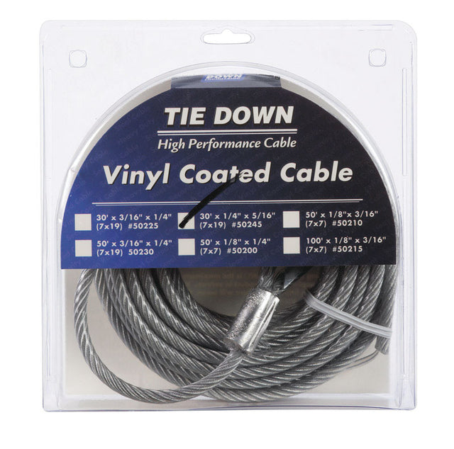 Tie Down Engineering Vinyl Coated Galvanized Steel 1/4 in. D X 30 ft. L Aircraft Cable