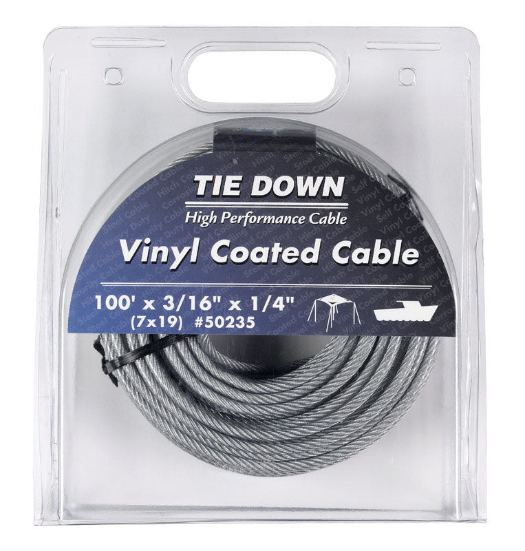 Tie Down Engineering Vinyl Coated Galvanized Steel 3/16 in. D X 100 ft. L Aircraft Cable