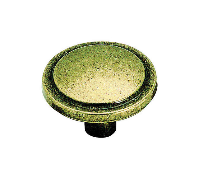 Amerock Allison Round Cabinet Knob 1-1/4 in. D 13/16 in. Burnished Brass 1 pk