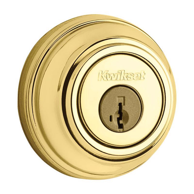 Kwikset SmartKey Polished Brass Metal Deadbolt