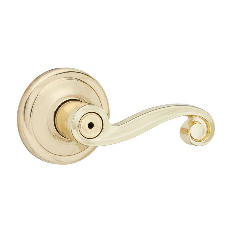 Kwikset Lido Polished Brass Privacy Lockset 1-3/4 in.