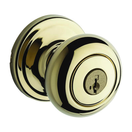 Kwikset SmartKey Juno Polished Brass Entry Lockset KW1 1-3/4 in.