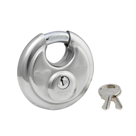 Master Lock 2-3/4 in. H X 2-3/4 in. W Stainless Steel 4-Pin Cylinder Disk Padlock