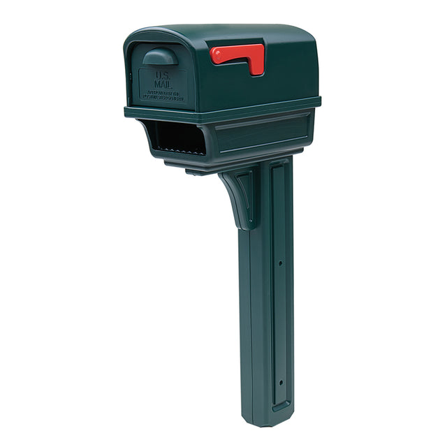 Gibraltar Mailboxes Gentry Classic Plastic Post Mount Green Mailbox