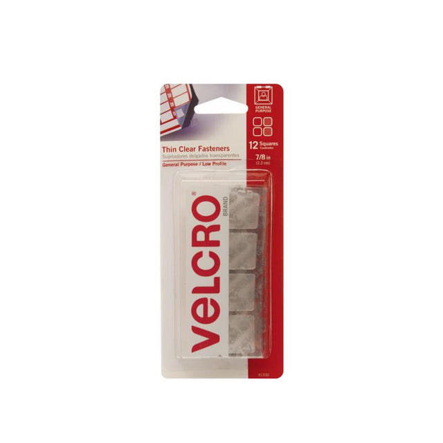 VELCRO Brand Thin Clear Small Nylon Hook and Loop Fastener 7/8 in. L 12 pk