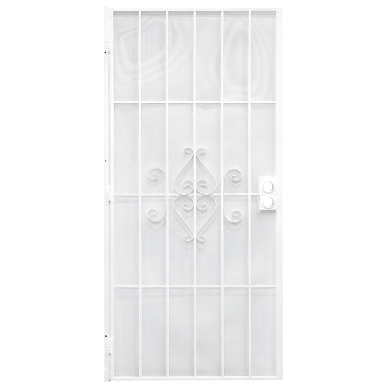 Precision 80 in. H X 36 in. W Regal White Steel Security Door