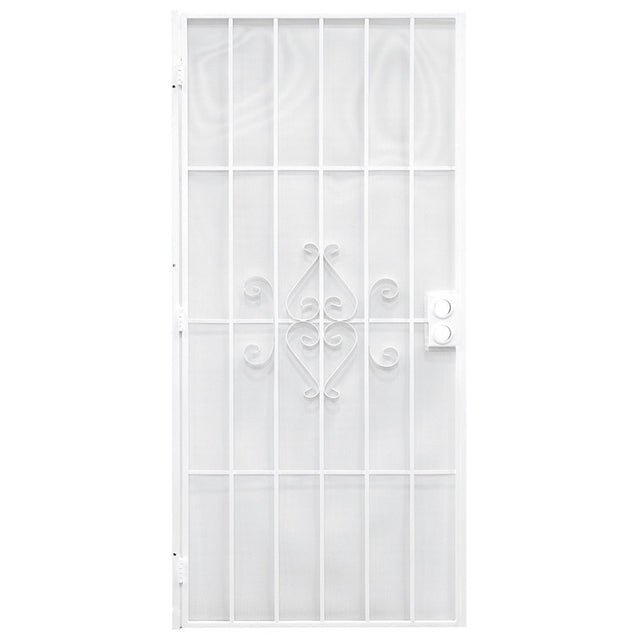 Precision 80 in. H X 36 in. W Regal White Steel Security Door