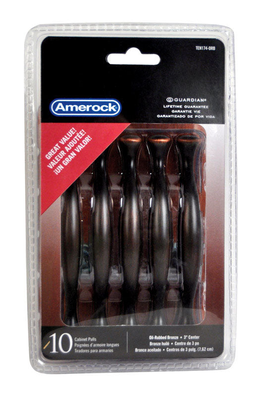 Amerock Allison Traditional Cabinet Pull 3 in. Oil Rubbed Bronze Brown 10 pk