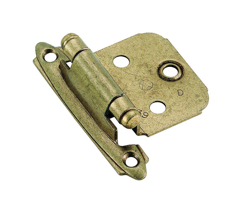 Amerock 1-3/4 in. W X 2-3/4 in. L Burnished Brass Steel Self-Closing Hinge 2 pk