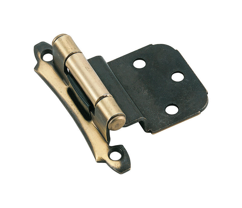 Amerock 2-1/8 in. W X 2-3/4 in. L Antique Brass Steel Self-Closing Hinge 2 pk