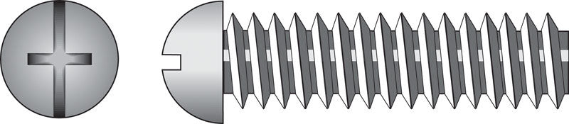 Hillman No. 1/4-20 X 1-3/4 in. L Combination Round Head Zinc-Plated Steel Machine Screws 100 pk