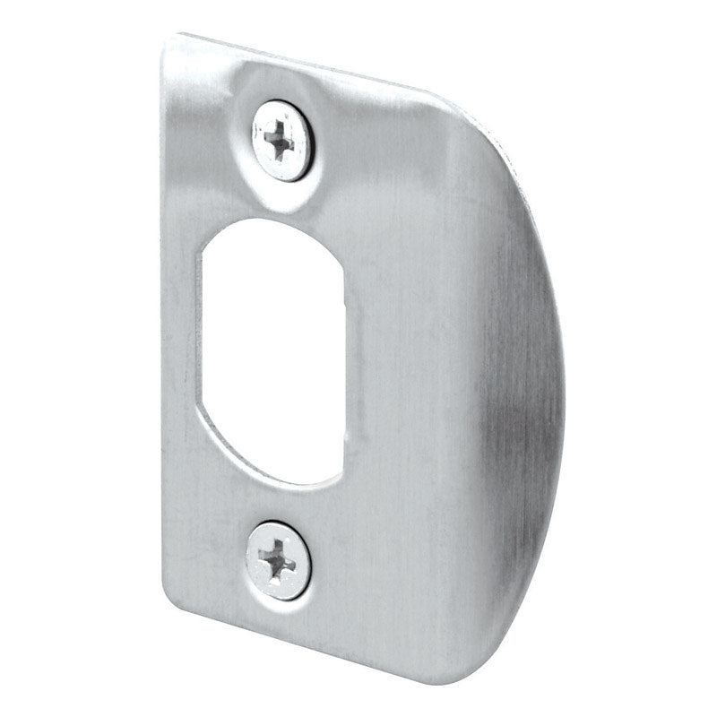 Prime-Line 2.25 in. H X 1.44 in. L Satin Stainless Steel Latch Strike Plate