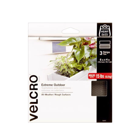 VELCRO Brand Extreme Outdoor Small Nylon Hook and Loop Fastener 4 in. L 3 pk