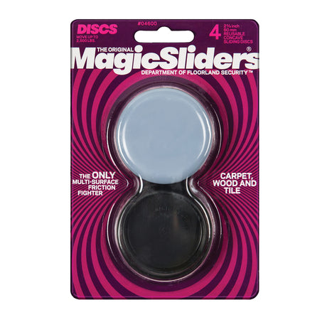 Magic Sliders Gray 2-3/8 in. Adhesive Polymer Sliding Discs 4 pk