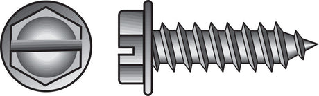 Hillman No. 8 X 1-1/4 in. L Slotted Hex Head Sheet Metal Screws 100 pk