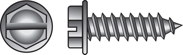Hillman No. 8 X 1-1/4 in. L Slotted Hex Head Sheet Metal Screws 100 pk