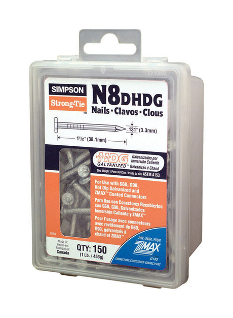 Simpson Strong-Tie 8D 1-1/2 in. Wood Joiner Hot-Dipped Galvanized Steel Nail Round Head 1 lb