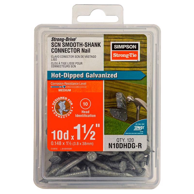 Simpson Strong-Tie 10D 1-1/2 in. Wood Joiner Hot-Dipped Galvanized Steel Nail Round Head 1 lb