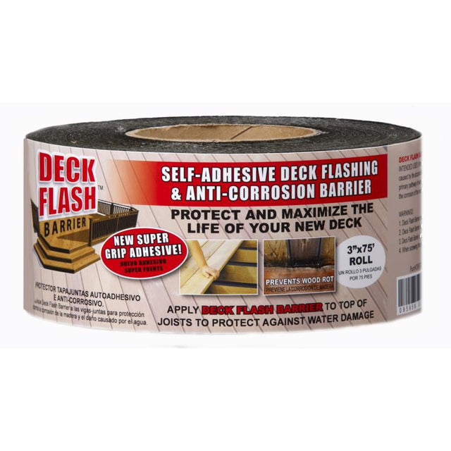 Deck Flash 3 in. W X 75 ft. L Tape Self Adhesive Deck Flashing Black