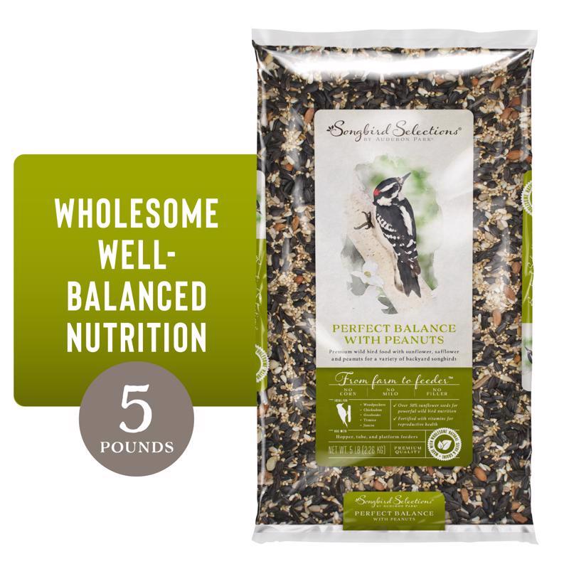 Songbird Selections Perfect Balance Wild Bird Sunflower Seeds and Peanuts Wild Bird Food 5 lb