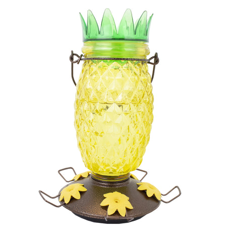 Perky-Pet Hummingbird 28 oz Glass/Plastic Pineapple Nectar Feeder 5 ports