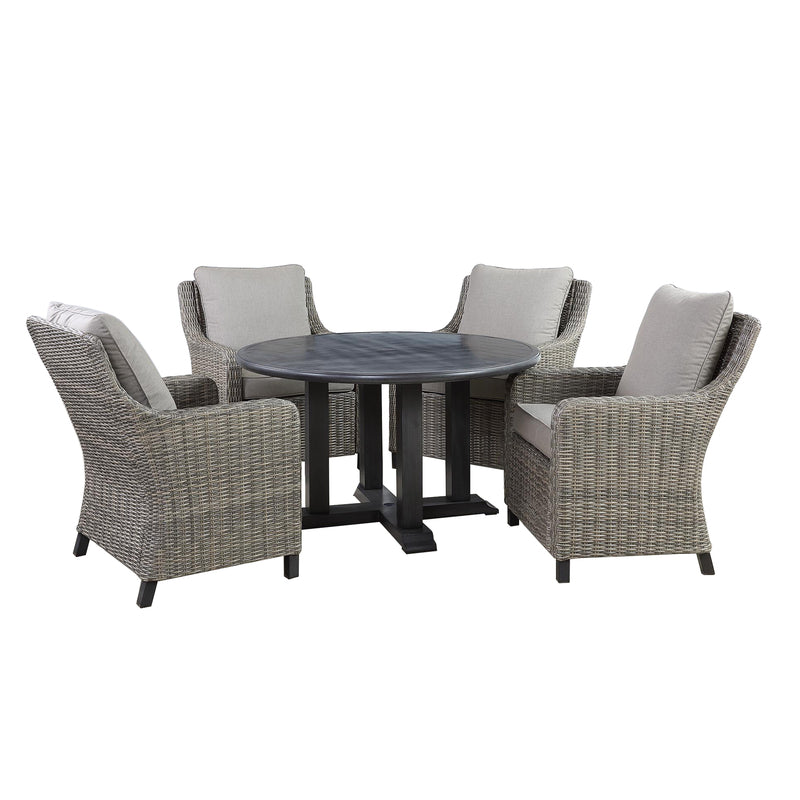 Living Accents Camas 5 pc Black Steel Dining Set Gray