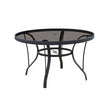 Living Accents Roscoe Black Round Glass Dining Table