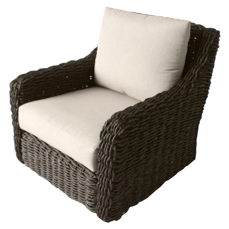 Living Accents Rochdale Brown Wicker Frame Swivel Chair Gray