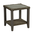 Living Accents Rochdale Brown Square Stone Side Table