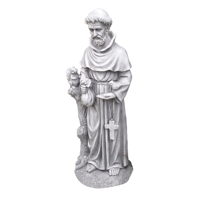 Alpine Gray Fiberglass 31 in. H St. Francis Statue