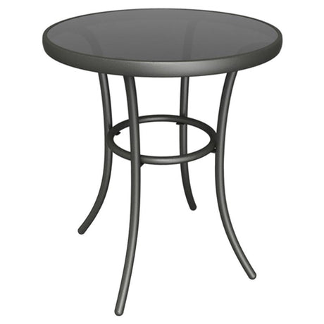 Living Accents Black Round Glass Bistro Table