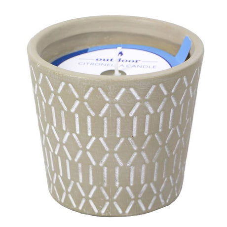 Outdoozie Assorted Ceramic 4 in. H Zander Dash Citronella Candle