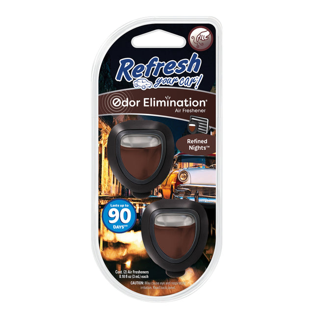 Refresh Your Car! Refined Nights Black/Brown Air Refresheners 2 pk