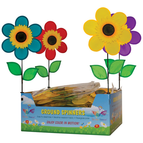 In The Breeze Assorted Nylon 12 in. H Sunflower Garden Stake Spinner