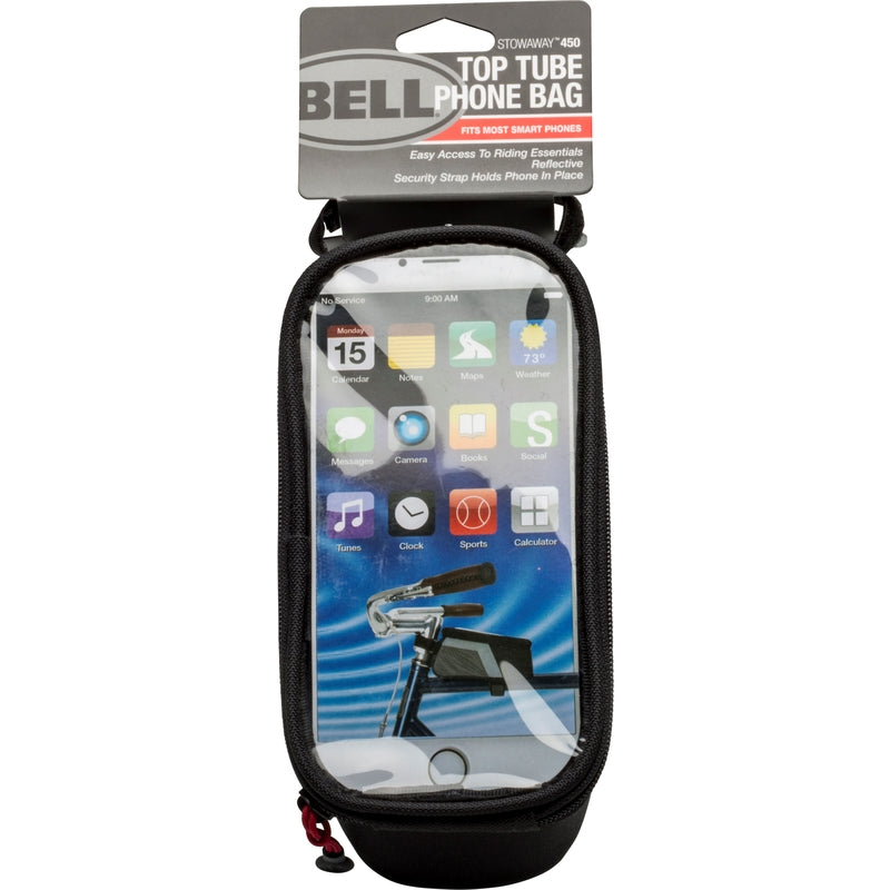 Bell Sports Stowaway Fabric 450 Top Tube Phone Storage Bag Black/Silver