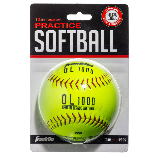 Franklin Yellow Cork/Rubber Softballs 12 in. 1 pk